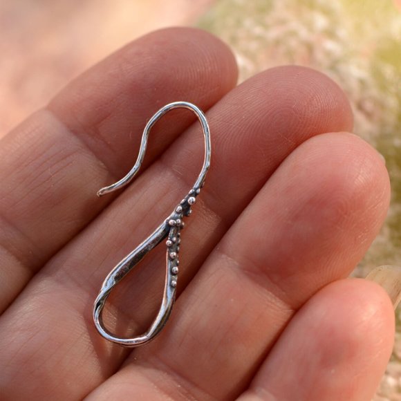 Sterling Silver Artisan Earrings - Picture 2 of 3